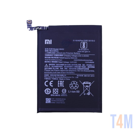 Bateria BN52 para Xiaomi Redmi Note 9 Pro 5020mAh